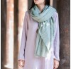 Style Organic Simple Pure Color Cotton Linen Scarf