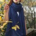 Large size navy scarf women's bib Korean style wild long shawl